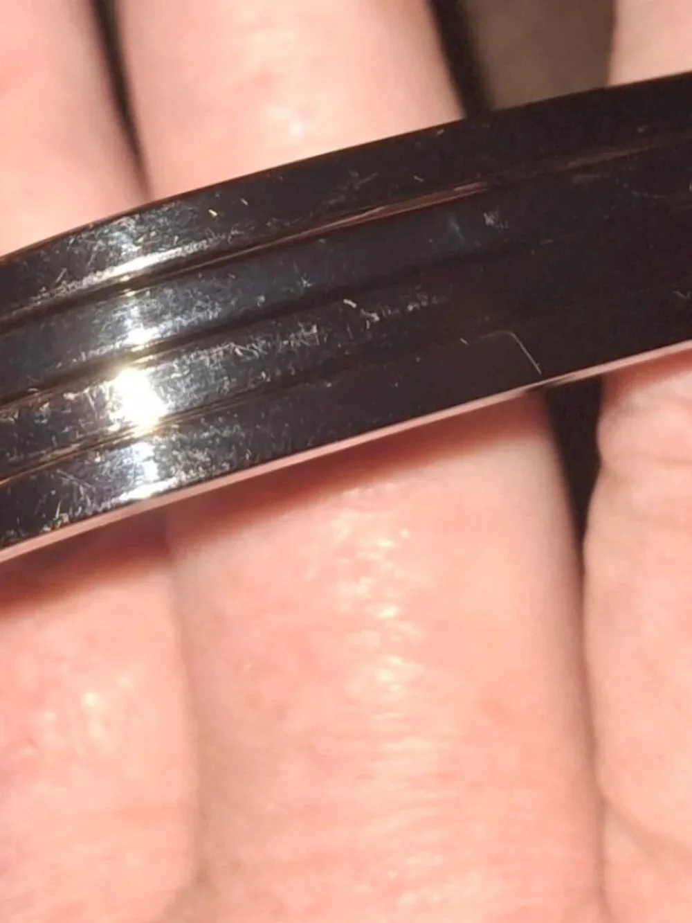 4 square gunmetal brownish grey metal bangle bracelets
